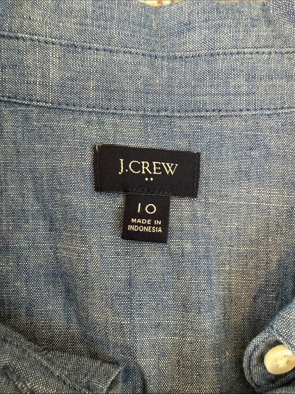 J.Crew Chambray Shirt Dress Belted 100% Cotton Pockets Size 10 - Picture 2 of 4